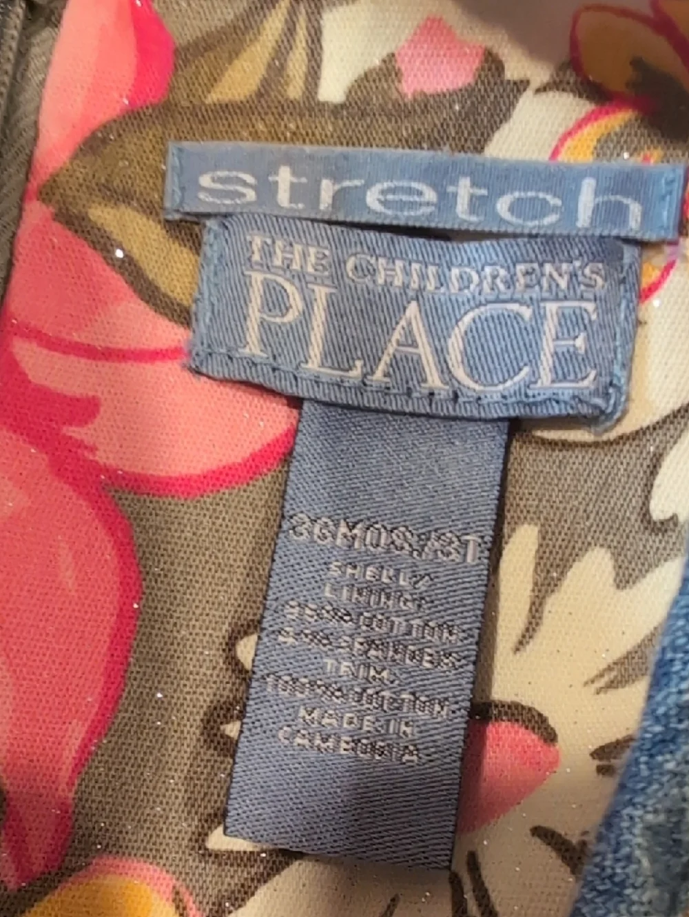 The Children's Place Floral Tank Jumper in Pink, Yellow & Green with Blue Trim - Picture 3 of 3